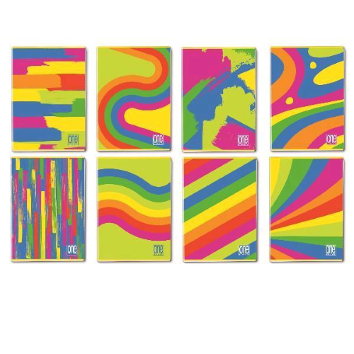 BLASETTI FANTAFLUO QUADERNO PUNTO METALLICO 80GR 210X297 mm A4 20 FOGLI A RIGHE 1R FANTASIE ASSORTITE CONF 10 Pz.